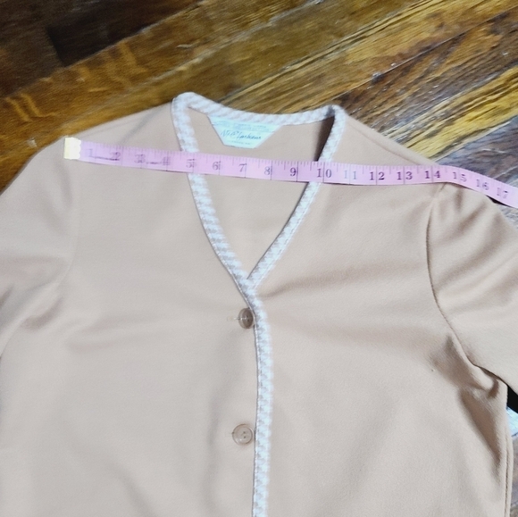 Vintage 60s 70s Mid Century Brown Houndstooth Trim Jacket Mod Retro - Picture 7 of 13